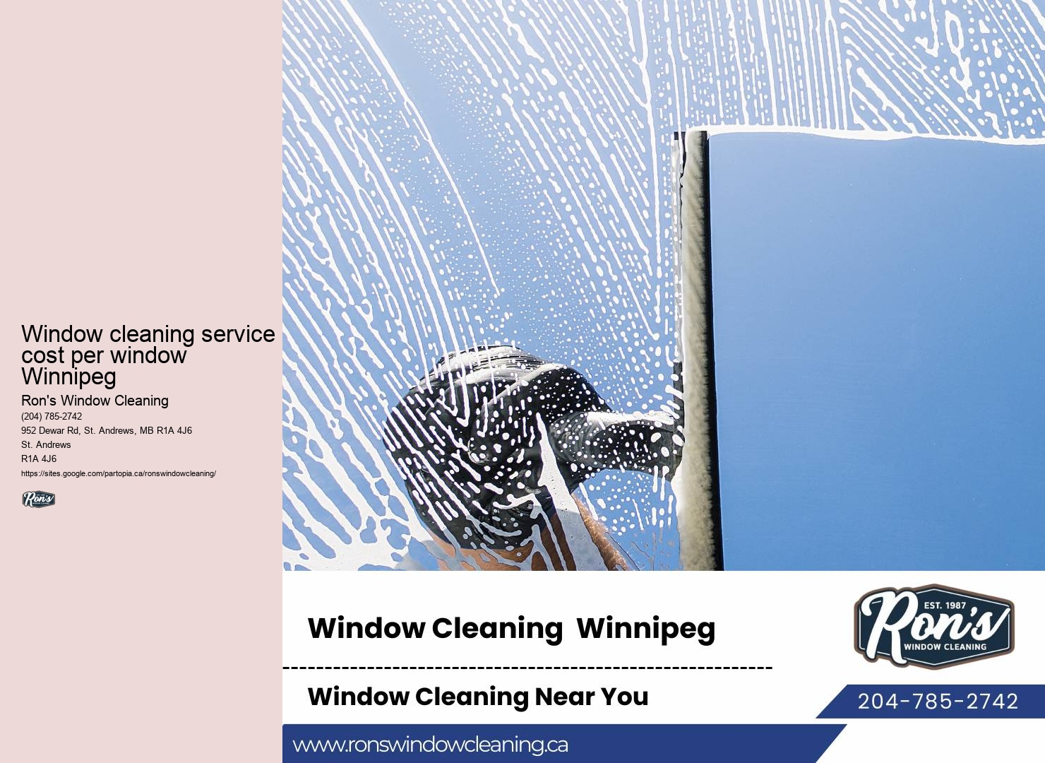 Window cleaning service cost per window Winnipeg