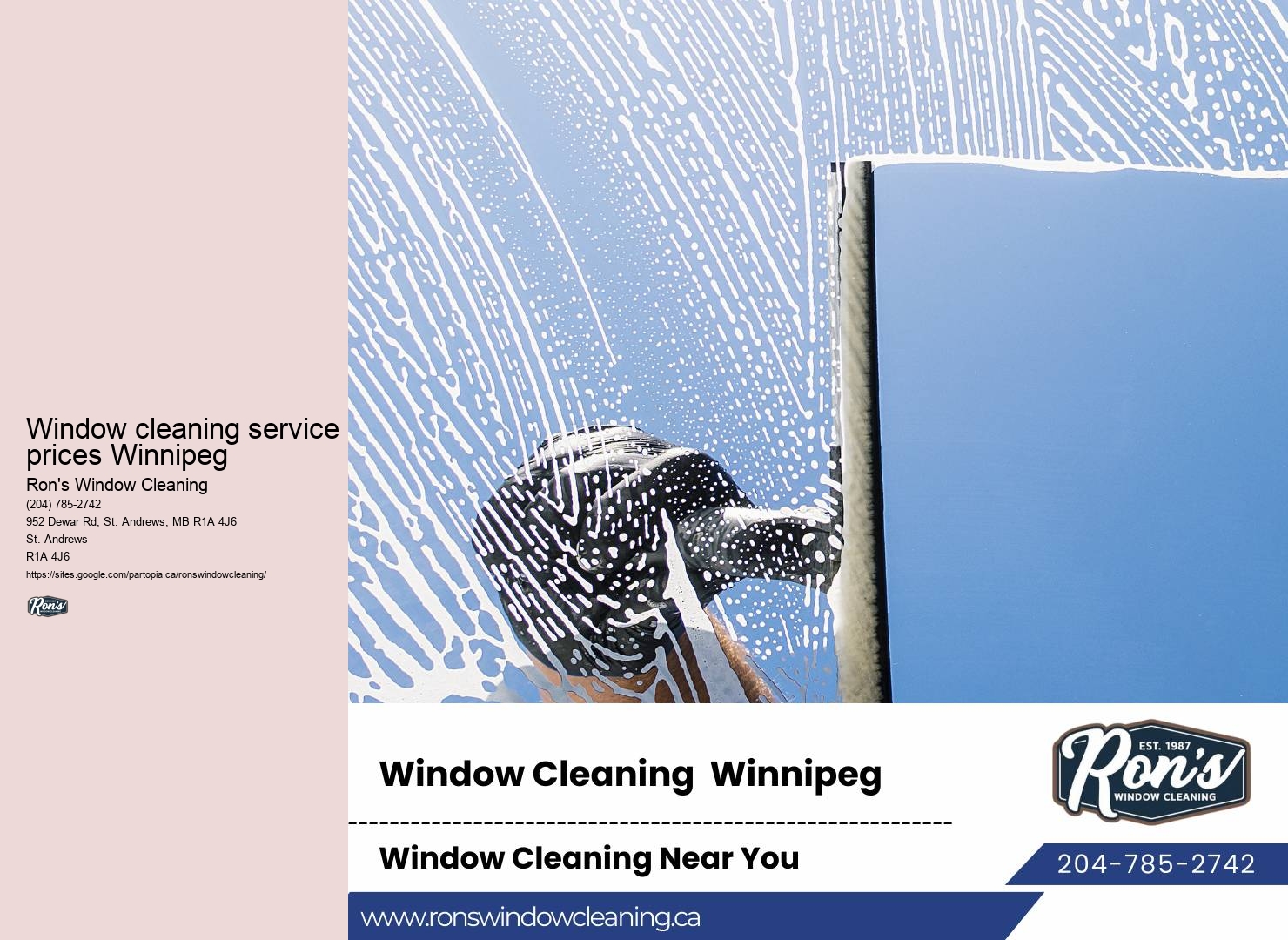 Window cleaning service prices Winnipeg