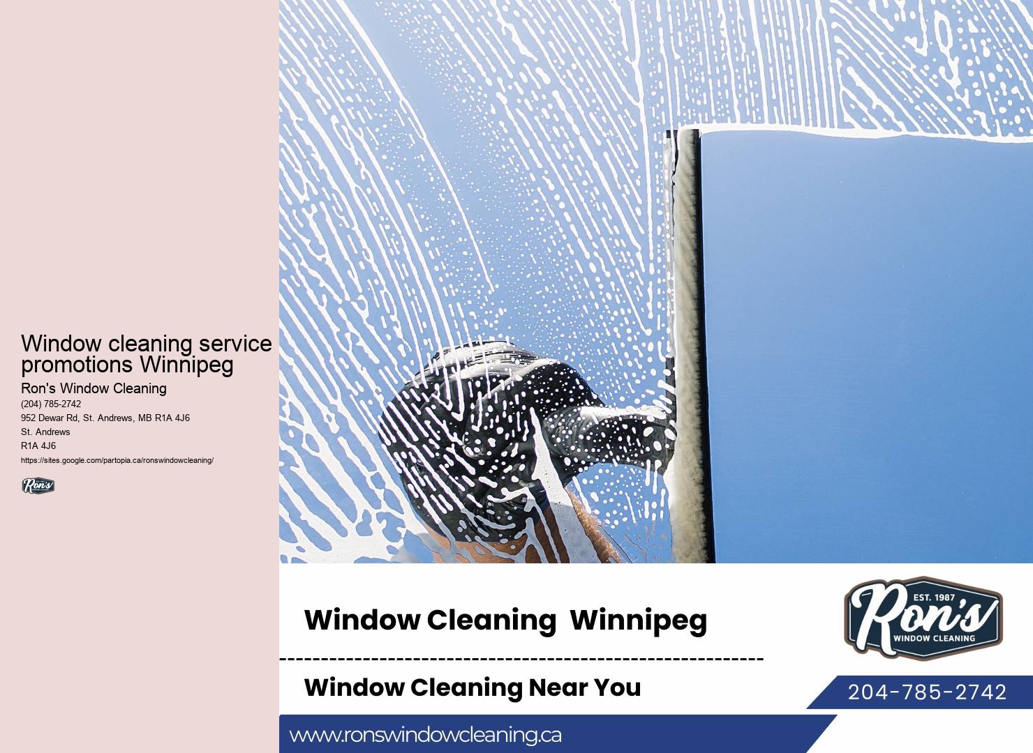 Window cleaning service promotions Winnipeg