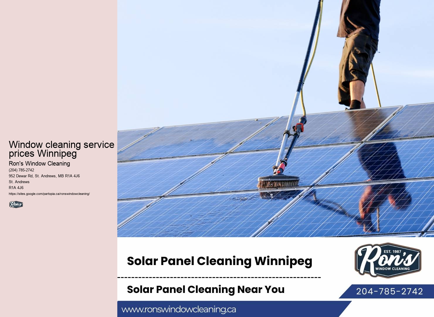 Residential window cleaning prices Winnipeg